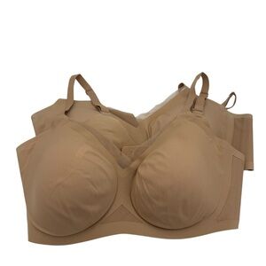 Lot Of 2 HoneyLove Women Crossover Bras Size 1X 40C/D Tan No Wire Back closure